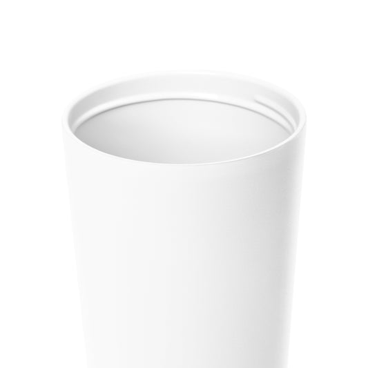 White cylindrical drinkware with light gray shadow gradations on white background