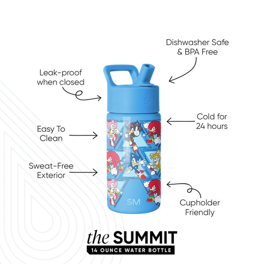 Summit Kids Water Bottle with Straw Lid