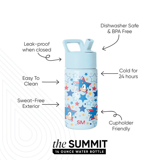 Summit Kids Water Bottle with Straw Lid