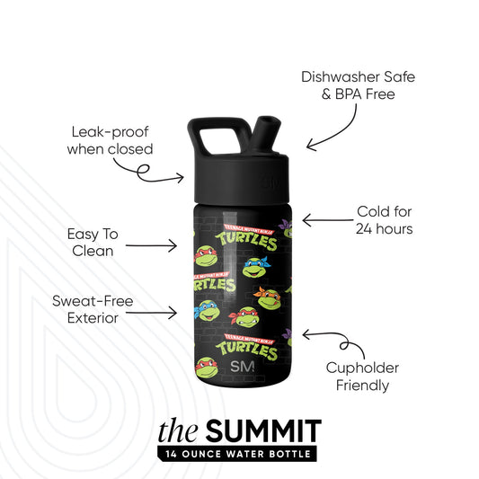 Summit Kids Water Bottle with Straw Lid