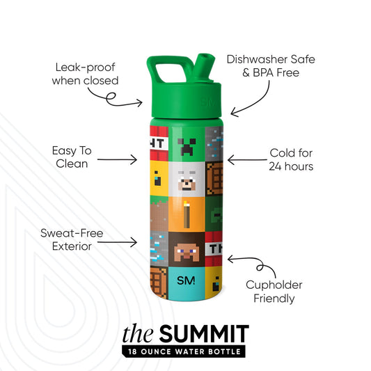 Summit Kids Water Bottle with Straw Lid