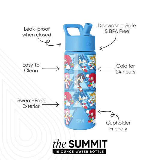 Summit Kids Water Bottle with Straw Lid