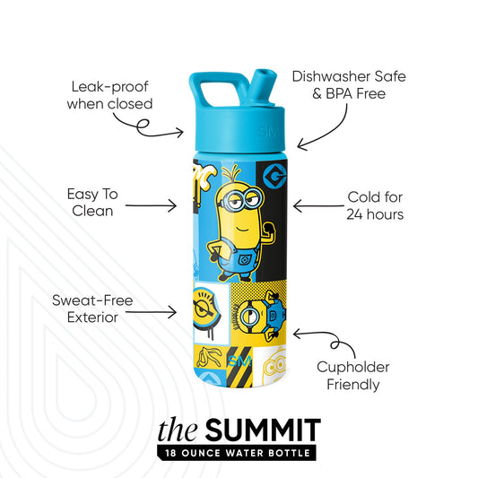 Summit Kids Water Bottle with Straw Lid