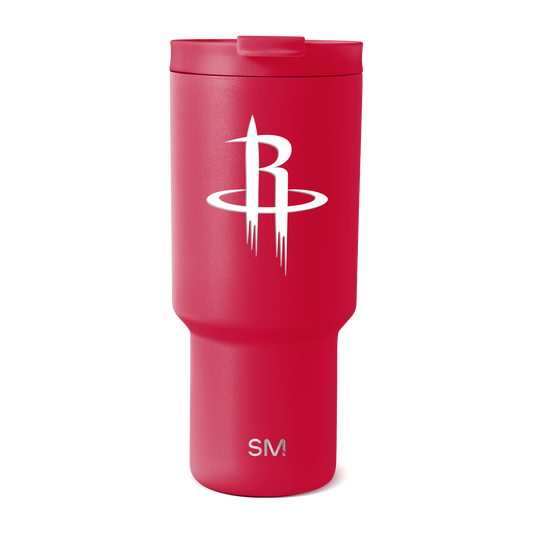 Red gradient tumbler with deeper red on right side and lighter shade on left, featuring bold vibrant color throughout body