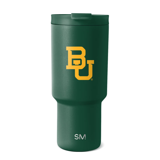 Forest green insulated tumbler with matte textured finish and white background
