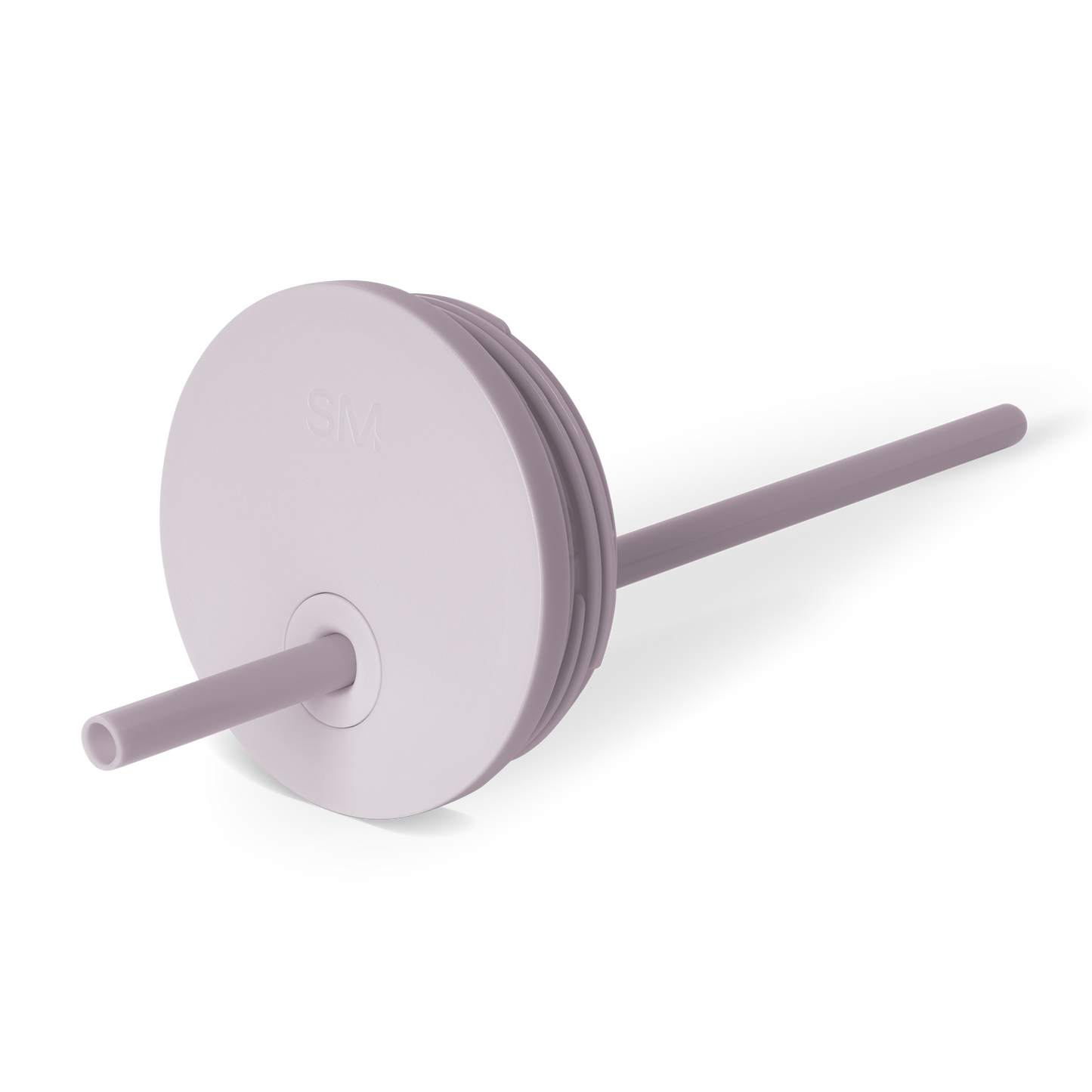 Pale mauve lavender-gray lid or cap component on neutral light gray-white background