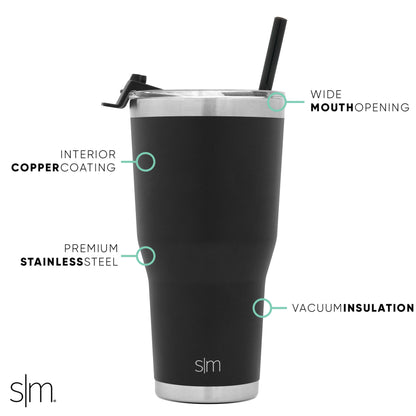 Black and silver product diagram with white background and turquoise callout lines highlighting key features
