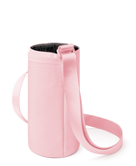 Soft pale pink ribbed fabric product with contrasting interior detail visible