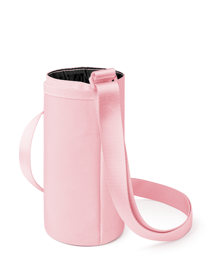 Soft pale pink ribbed fabric product with contrasting interior detail visible