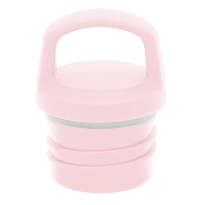Pale pink container with silver accent band around the middle section