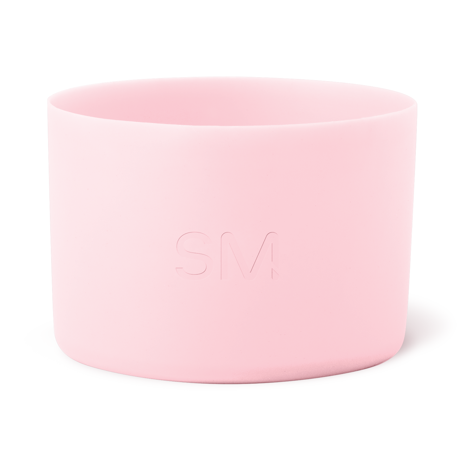 Soft pale pink cylindrical container with smooth sides and open rim, minimalist design