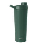 Forest green water bottle with matte finish displayed against white background