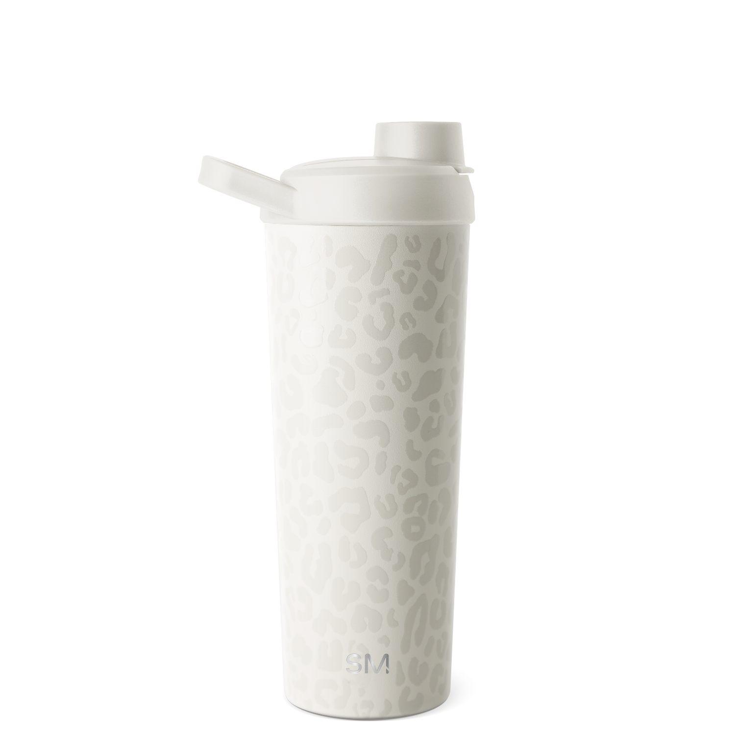 White insulated tumbler with lid displayed against a neutral background