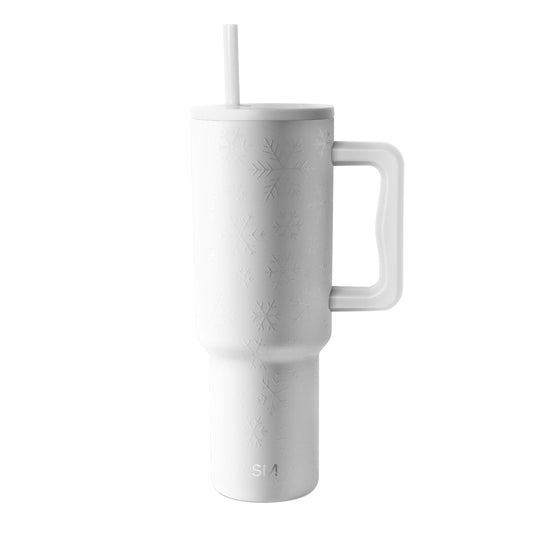 White matte finish tumbler on light gray background