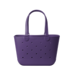 Purple eggplant tote bag on white background