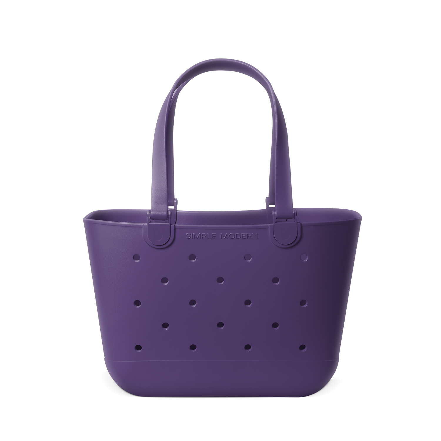 Purple eggplant tote bag on white background