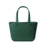 Forest green canvas tote bag with handles displayed against a white background, featuring a muted sage tone color finish.