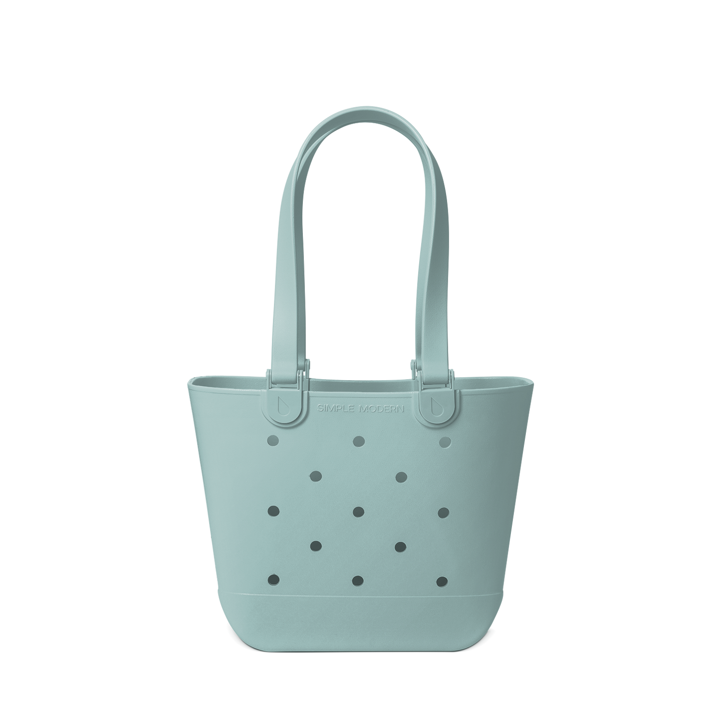 Soft sage green tote bag with matching handles and subtle dark gray accents