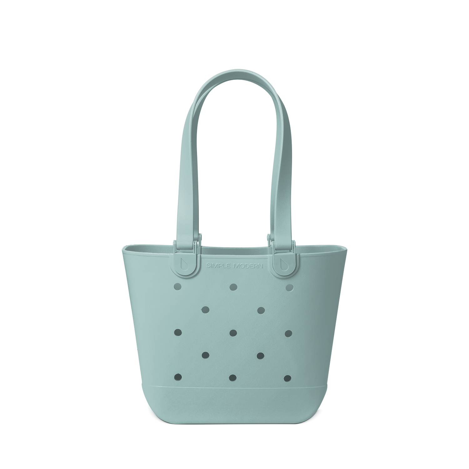 Soft sage green tote bag with matching handles and subtle dark gray accents