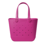 Hot pink magenta tote bag displayed against a white background. Spacious carryall with reinforced handles, suitable for shopping, travel, or everyday use.