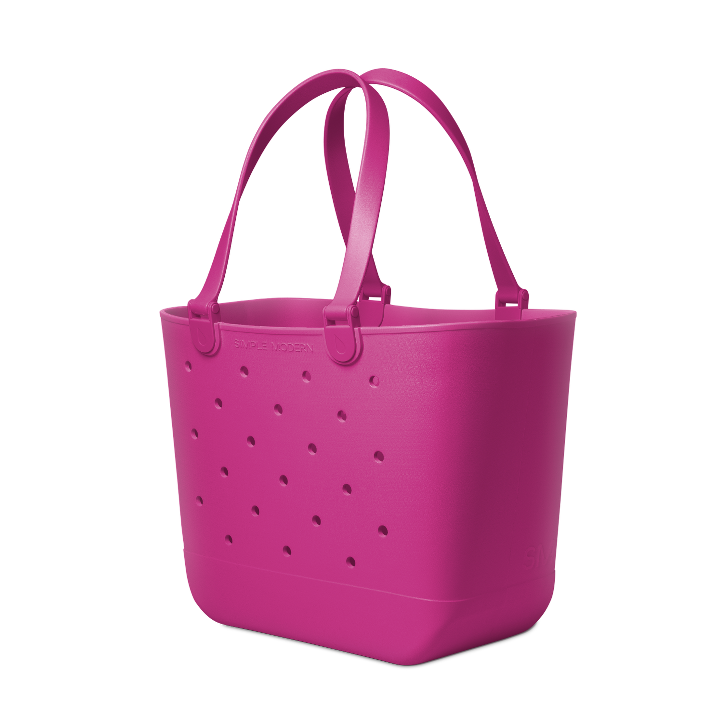 Vibrant hot pink magenta tote bag displayed against a clean white background