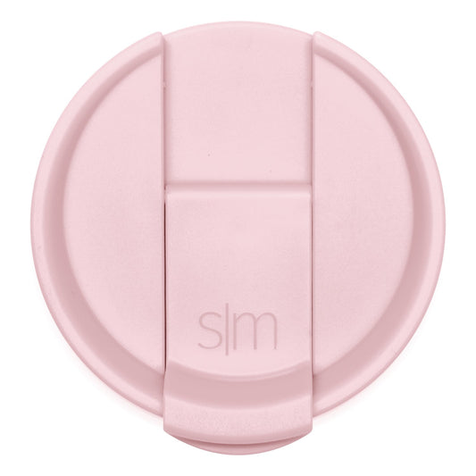 Soft pale pink flip-top lid against white background