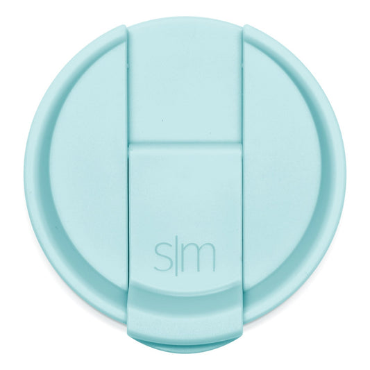 Seafoam blue flip-top lid against white background