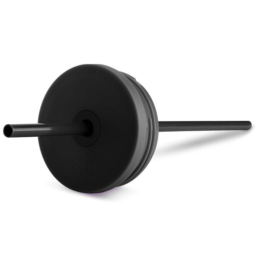 Matte black storage lid with straight edges and handles on white background