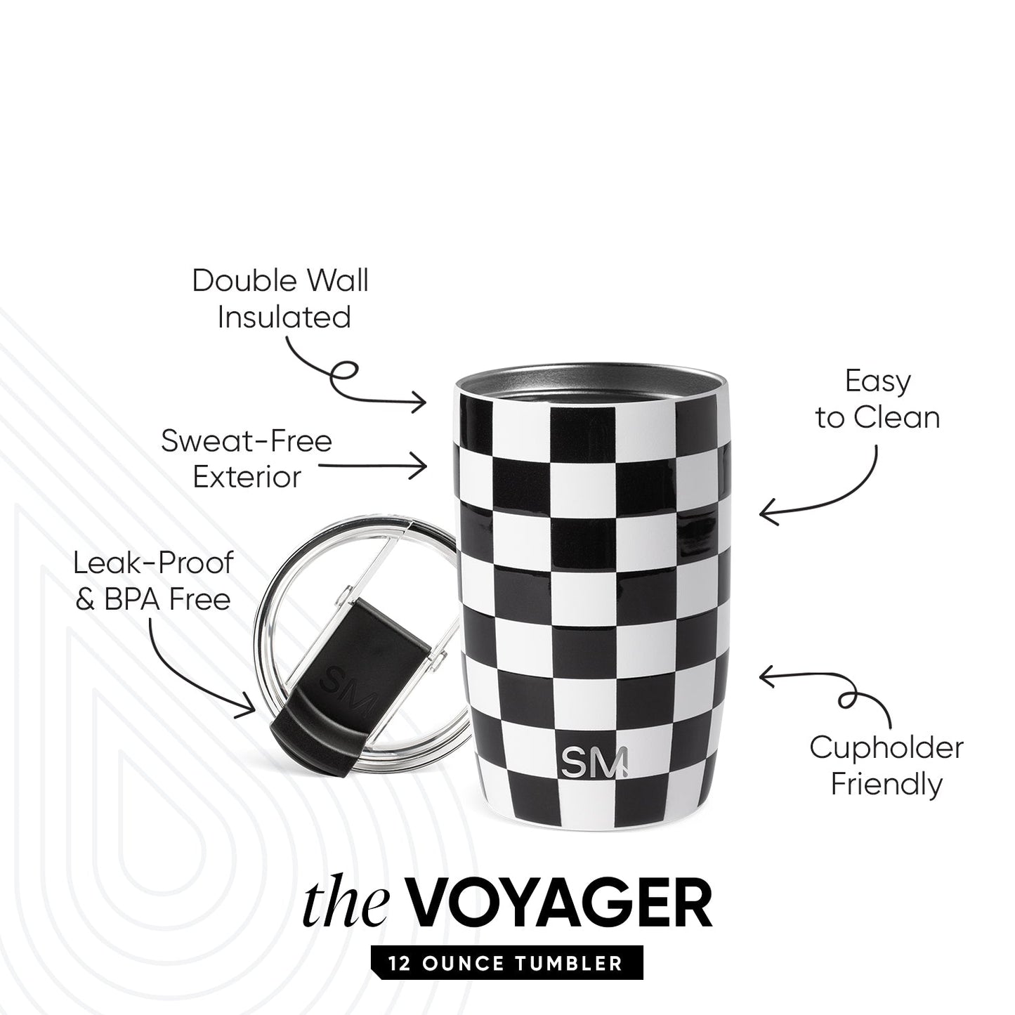 Voyager Tumbler with Clear Flip Lid & Straw