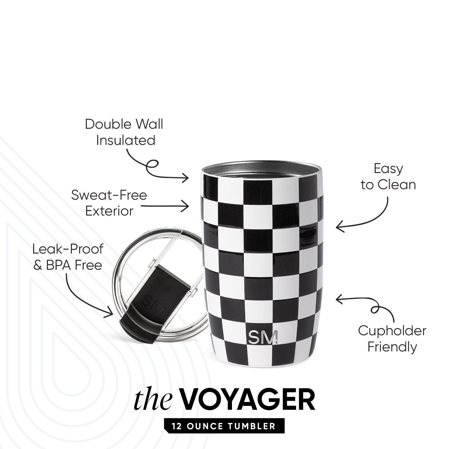 Voyager Tumbler with Clear Flip Lid & Straw