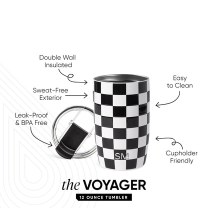 Voyager Tumbler with Clear Flip Lid & Straw