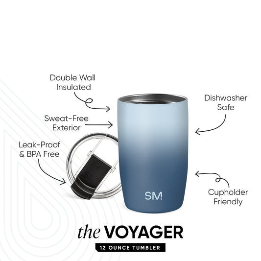 Voyager Tumbler with Clear Flip Lid & Straw