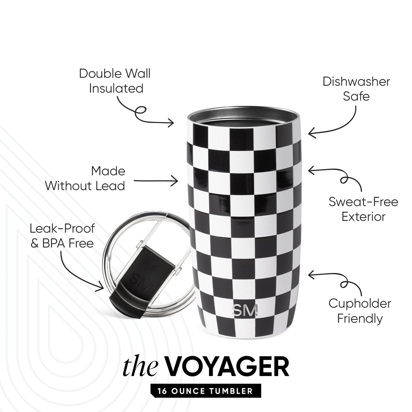 Voyager Tumbler with Clear Flip Lid & Straw