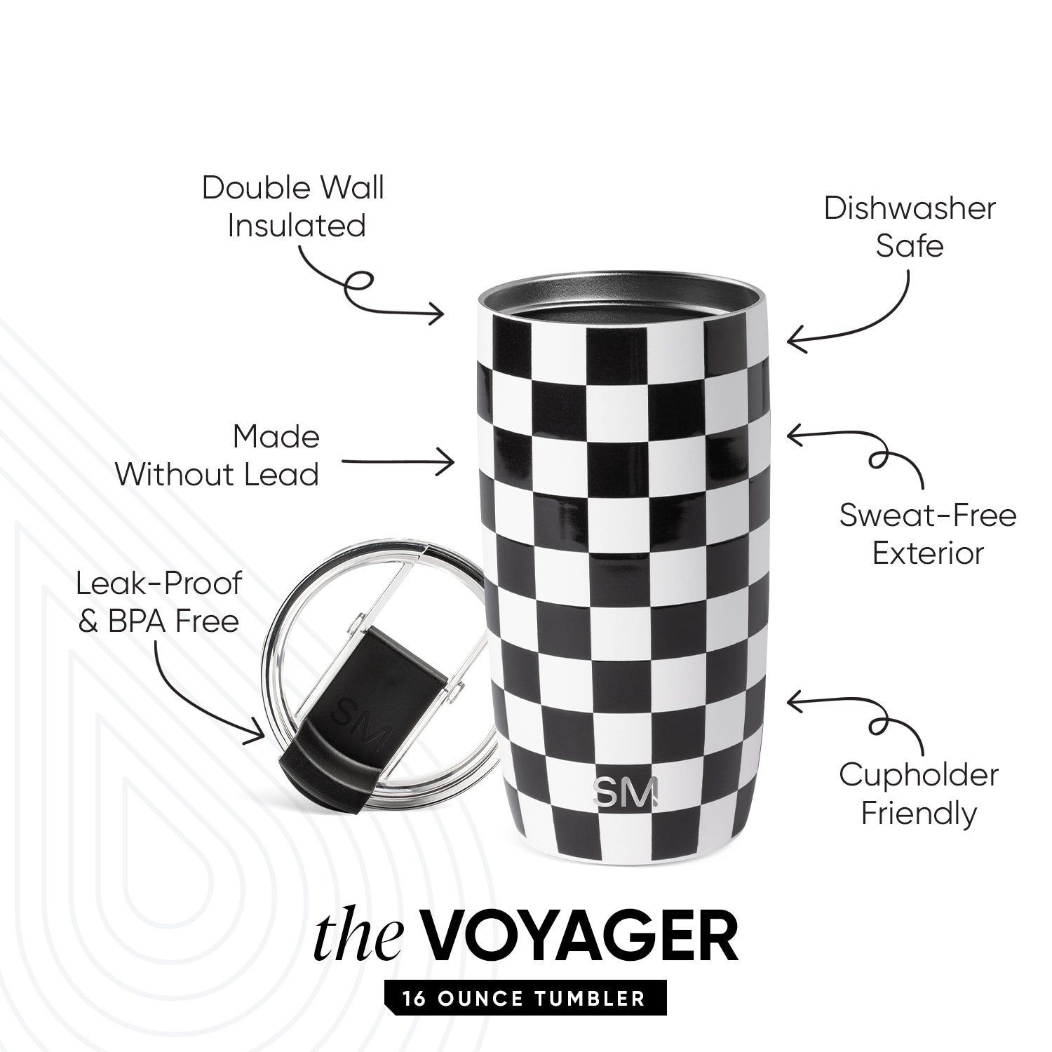 Voyager Tumbler with Clear Flip Lid & Straw
