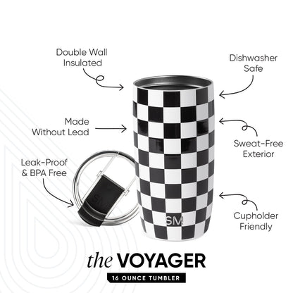 Voyager Tumbler with Clear Flip Lid & Straw