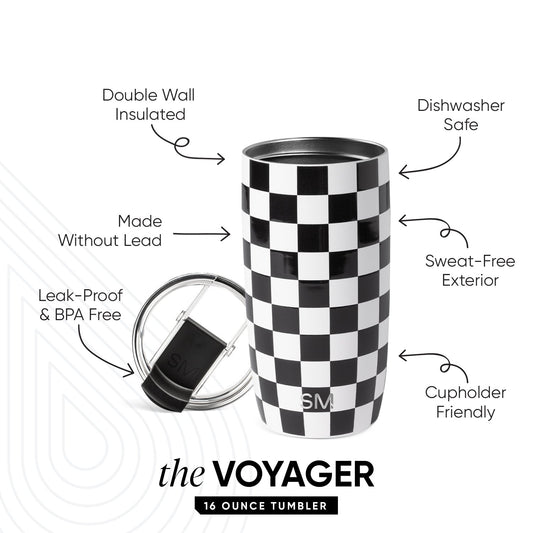 Voyager Tumbler with Clear Flip Lid & Straw