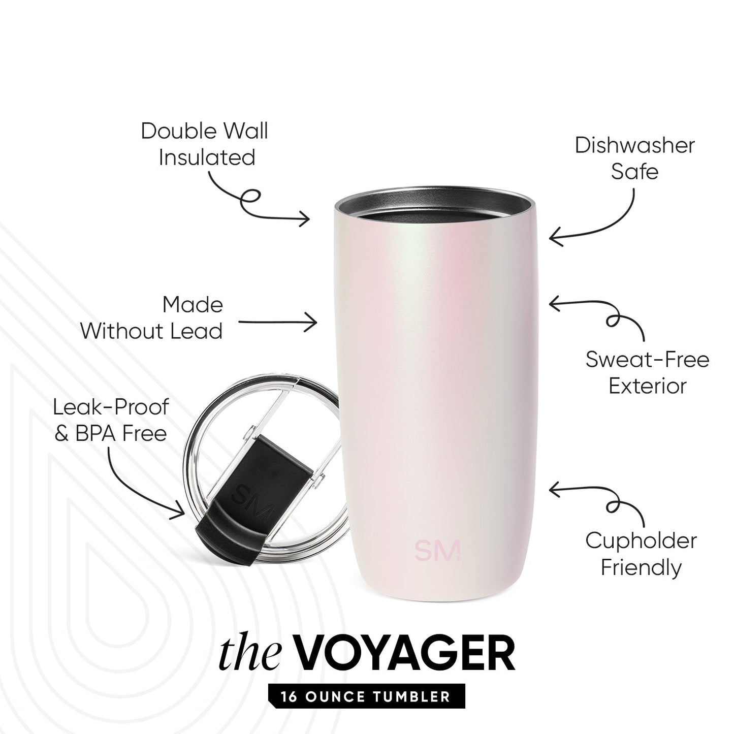 Voyager Tumbler with Clear Flip Lid & Straw