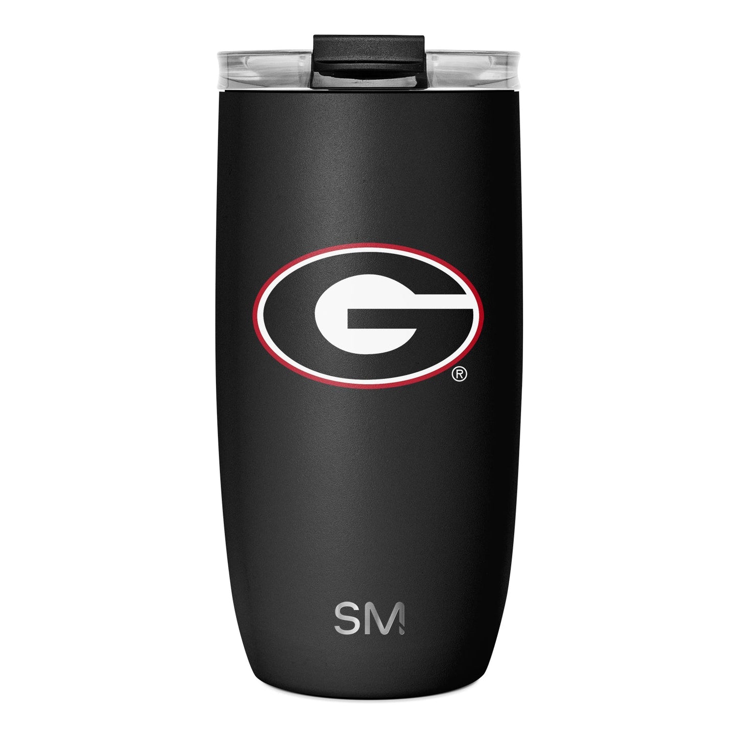 Matte black insulated tumbler with cylindrical shape and textured finish, featuring a durable modern design suitable for beverages.