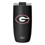 Matte black insulated tumbler with cylindrical shape and textured finish, featuring a durable modern design suitable for beverages.