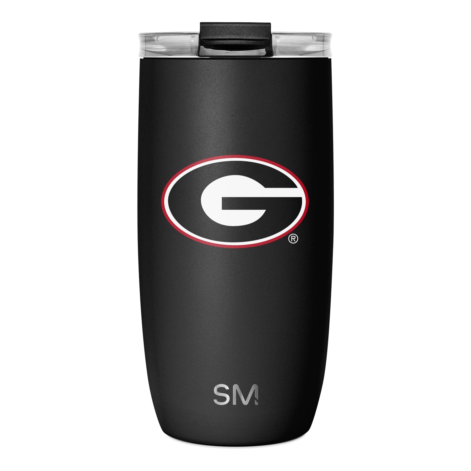 Matte black insulated tumbler with cylindrical shape and textured finish, featuring a durable modern design suitable for beverages.
