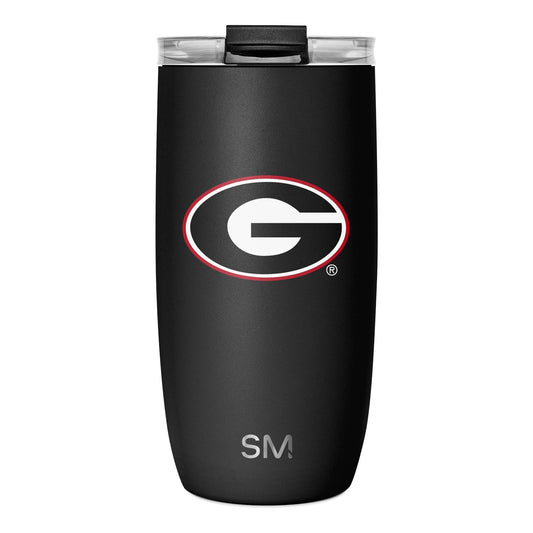 Matte black insulated tumbler with cylindrical shape and textured finish, featuring a durable modern design suitable for beverages.