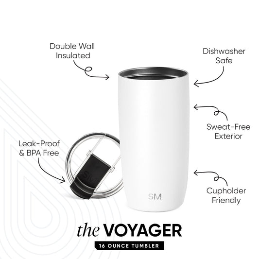 Voyager Tumbler with Clear Flip Lid & Straw