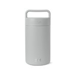 Light gray cylindrical jar container with uniform pale finish and subtle tonal variations created by its cylindrical form and ridged texture