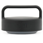 Charcoal gray Simple Modern food jar handle lid with arched carrying handle and rubber base ring, shown against white background.