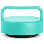 Turquoise jar lid with black rubber base ring for secure sealing and grip