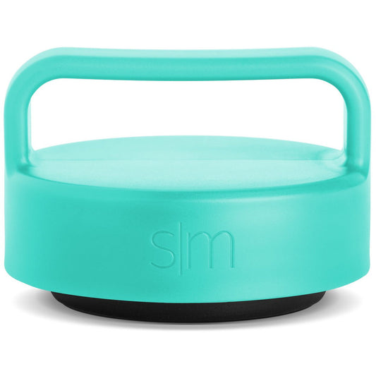 Turquoise jar lid with black rubber base ring for secure sealing and grip