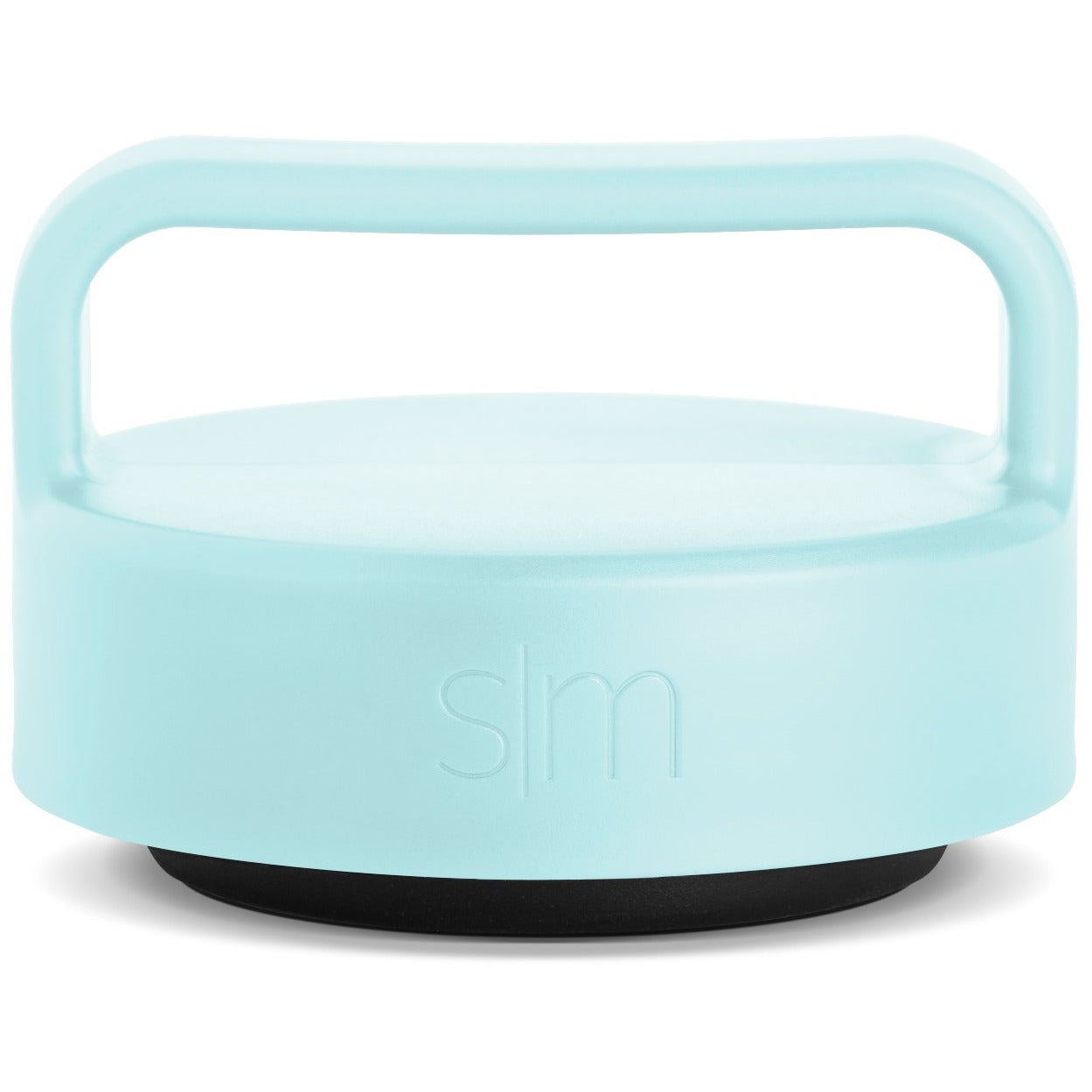 Pale seafoam blue jar lid with light aqua finish and translucent white-blue interior