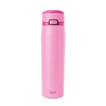 Pink cylindrical drinkware with magenta accent details