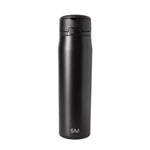 Black and charcoal bottle with white SM logo on white background