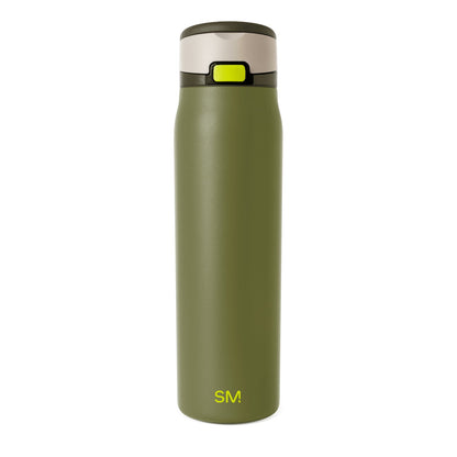 Sage green cylindrical product with cream-colored upper section